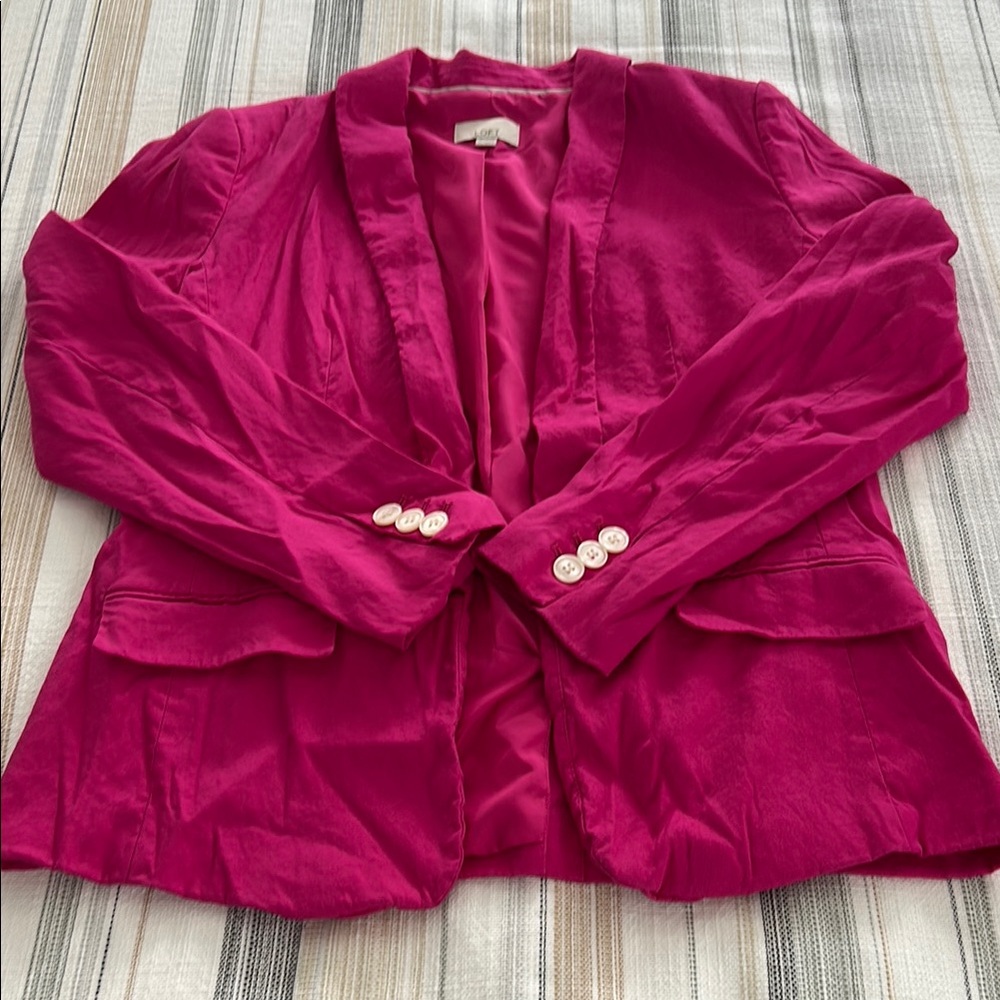 LOFT Women's Pink Linen Blazer